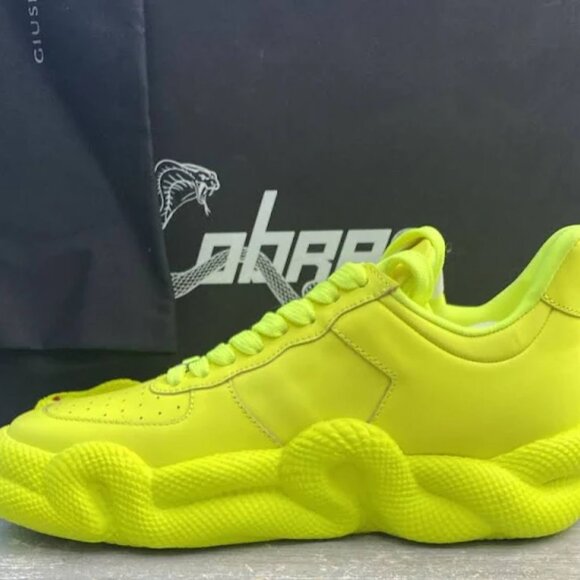 Giuseppe Zanotti Neon Yellow Cobra Sneakers US 10 - Picture 2 of 6